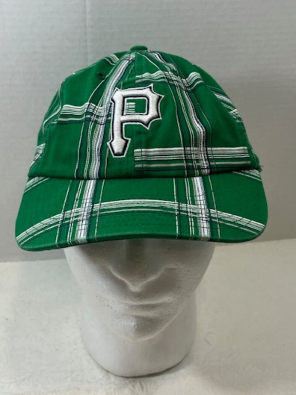 Pittsburgh Pirates MLB Green Plaid Embroidered Baseball Logo Cap Hat 47 Brand
